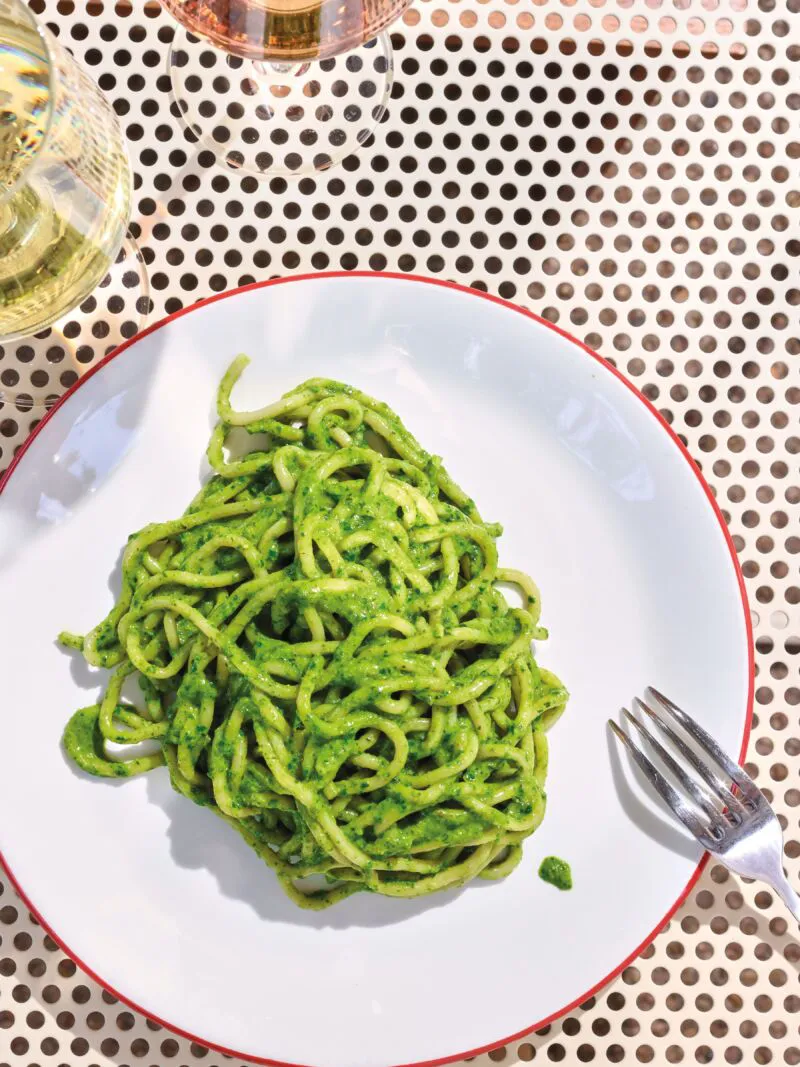 Green pasta dish