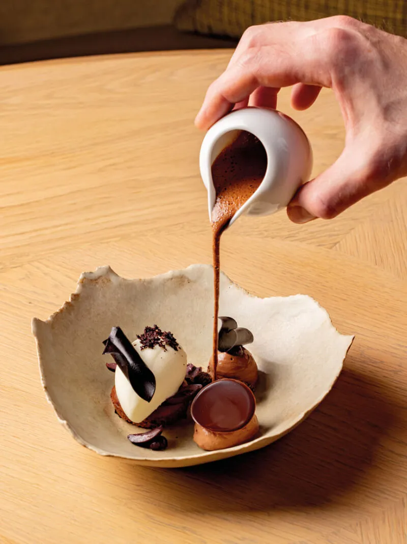 a chocolate desert of Vibrato, from Guatemala and Madagascar