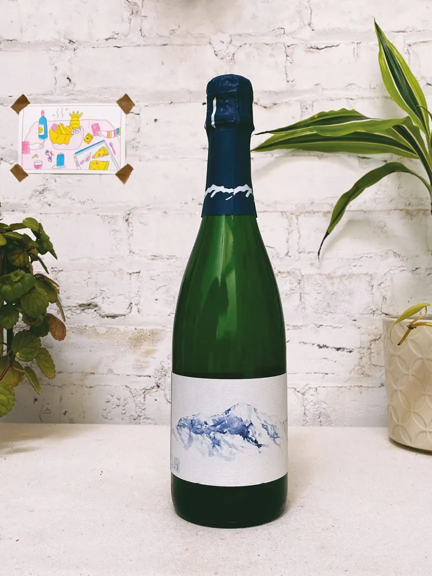 Wine bottle on a counter